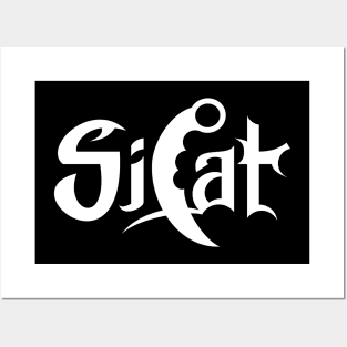 Silat Lettering White Karambit (on garment front) Posters and Art